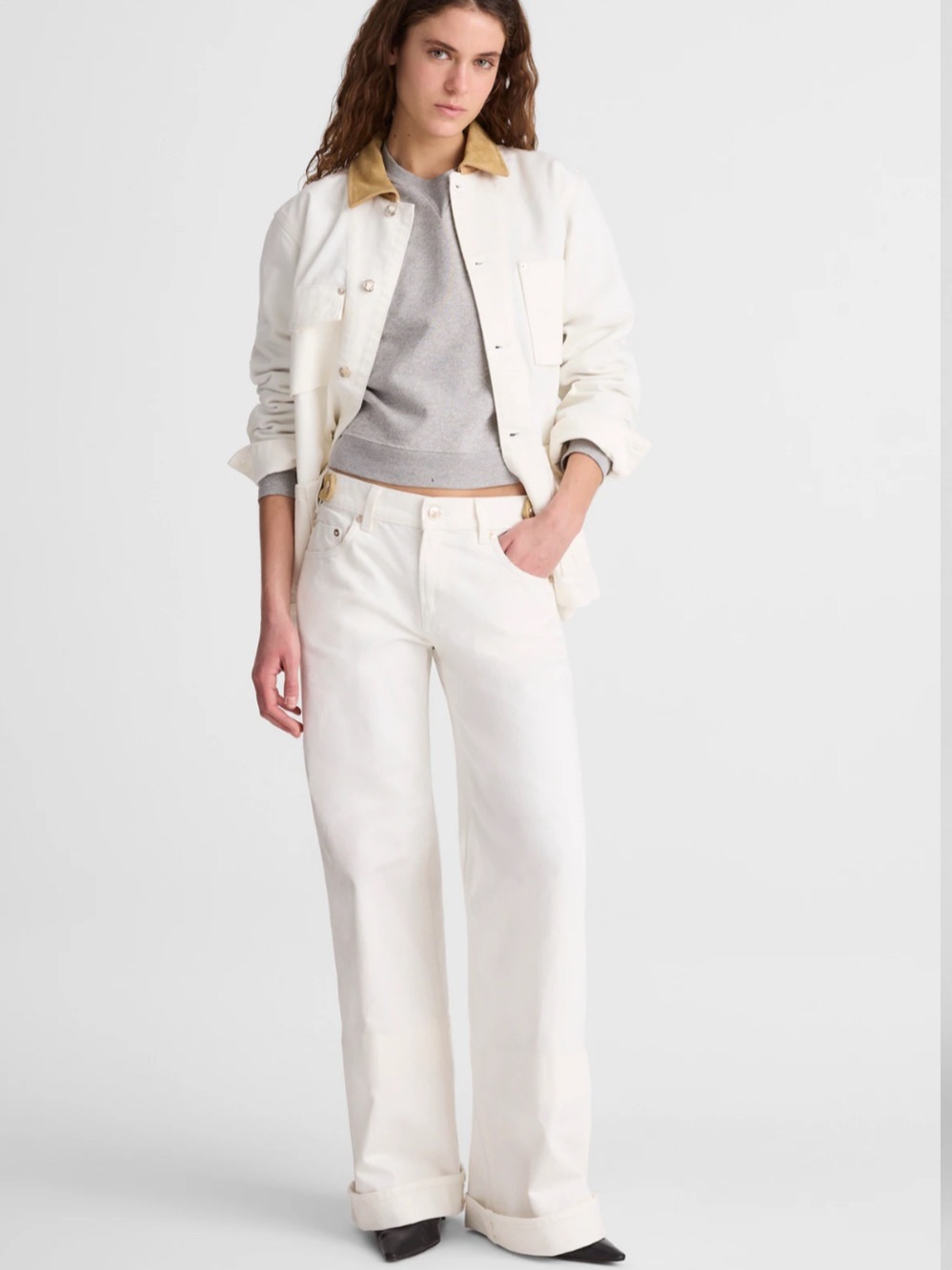 Madewell x Benjamin Talley Wide-Leg size 28 white Jeans